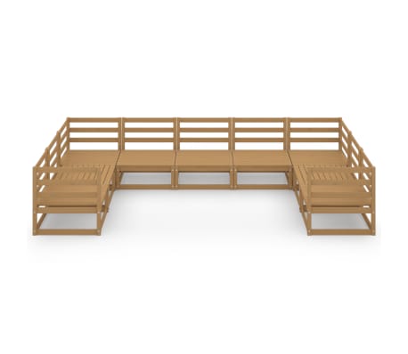 vidaXL Salon de jardin 9 pcs bois de pin massif