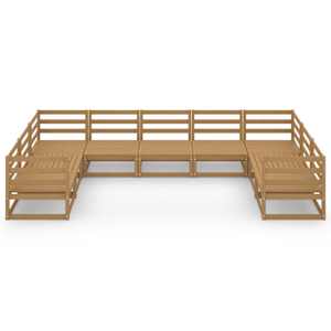 vidaXL Salon de jardin 9 pcs bois de pin massif