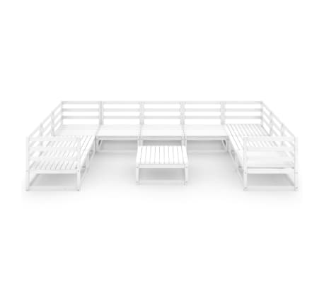 vidaXL Sodo poilsio baldų komplektas, 10 dalių, pu&scaron;ies masyvas