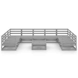 vidaXL Sodo poilsio baldų komplektas, 10 dalių, pu&scaron;ies masyvas