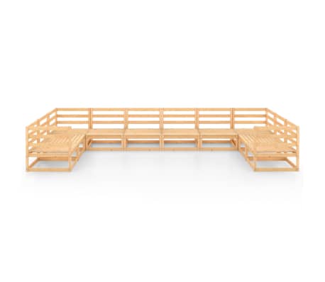 vidaXL Set mobilier de grădină, 10 piese, lemn masiv de pin