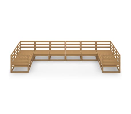 vidaXL Juego de muebles de jard&iacute;n 10 piezas madera maciza de pino