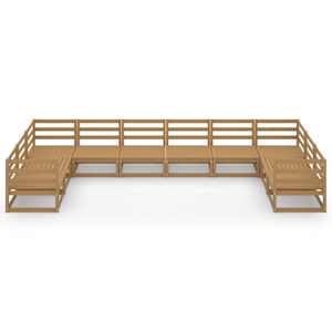 vidaXL Juego de muebles de jard&iacute;n 10 piezas madera maciza de pino