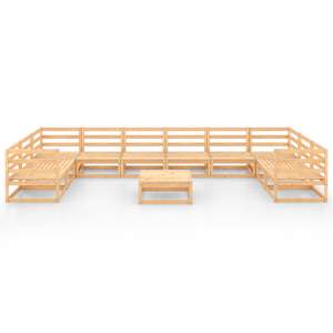 vidaXL Sodo poilsio baldų komplektas, 11 dalių, pu&scaron;ies masyvas