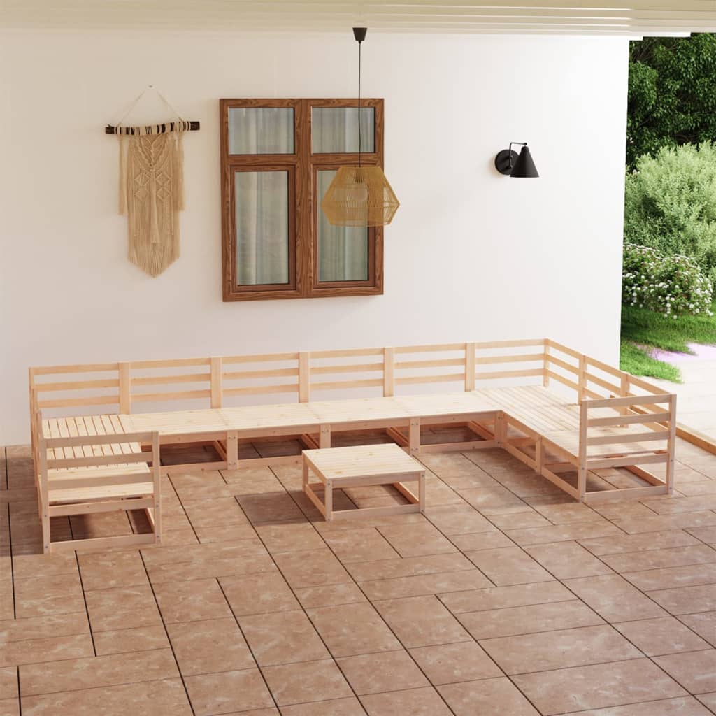 vidaXL 11-tlg. Garten-Lounge-Set Massivholz Kiefer