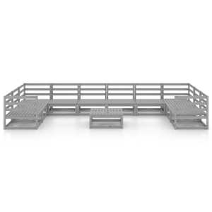 vidaXL Set mobilier de grădină, 11 piese, lemn masiv de pin