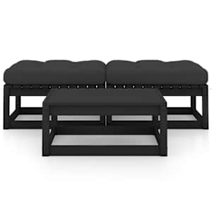 vidaXL Sodo komplektas su pagalvėlėmis, 3 dalių, pu&scaron;ies masyvas