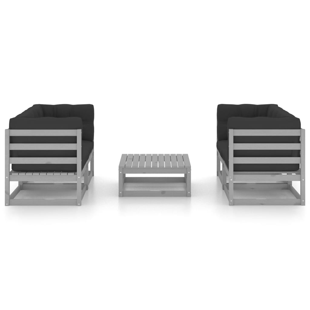 

vidaXL 5-delige Loungeset met kussens massief grenenhout