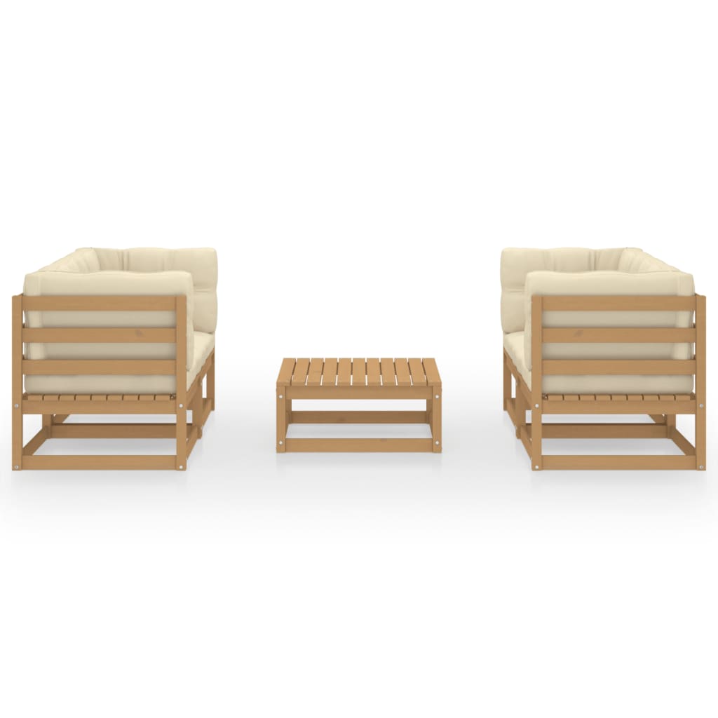 

vidaXL 5-delige Loungeset met kussens massief grenenhout