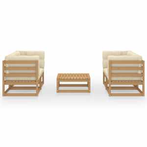 vidaXL Set mobilier de grădină cu perne, 5 piese, lemn masiv de pin