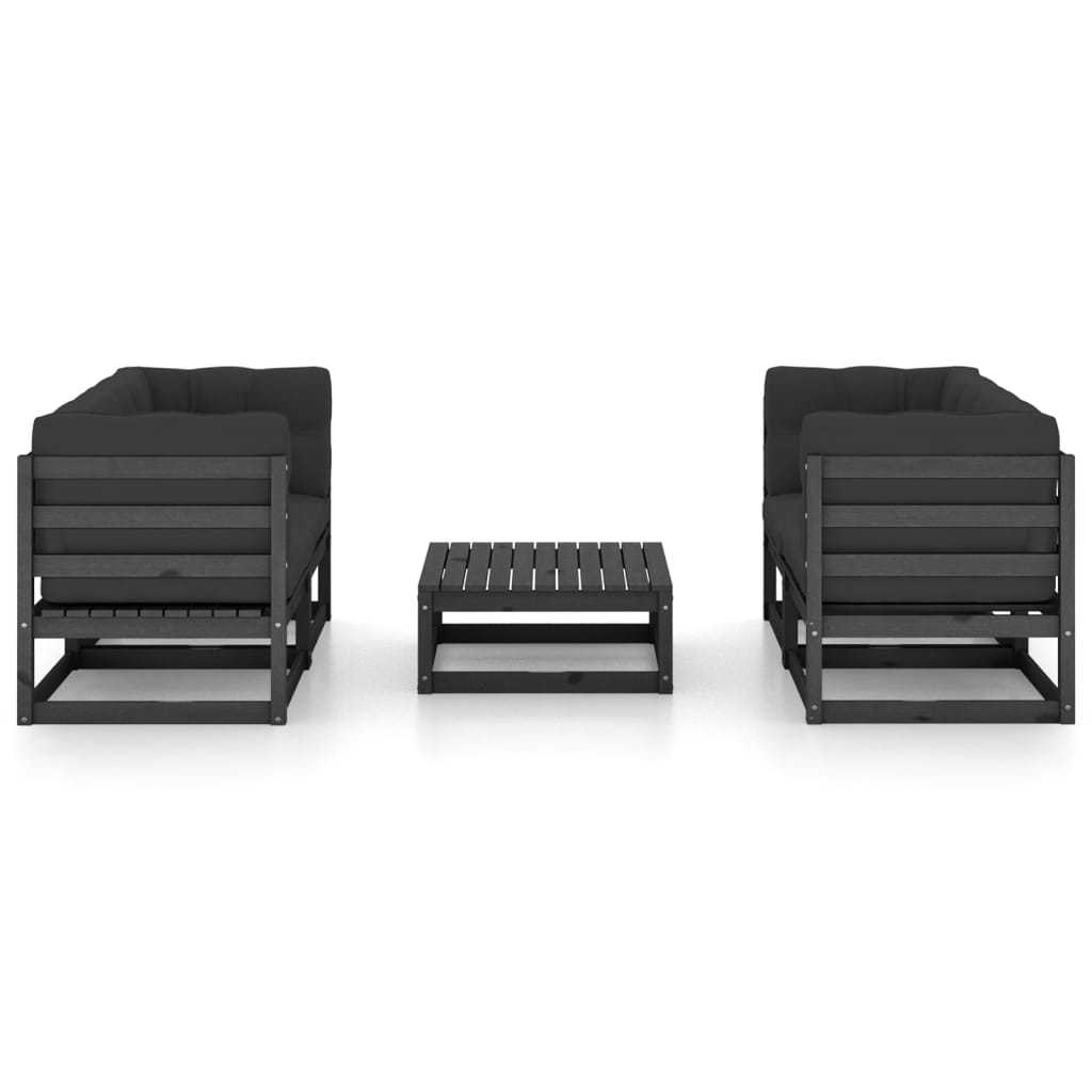 

vidaXL 5-delige Loungeset met kussens massief grenenhout