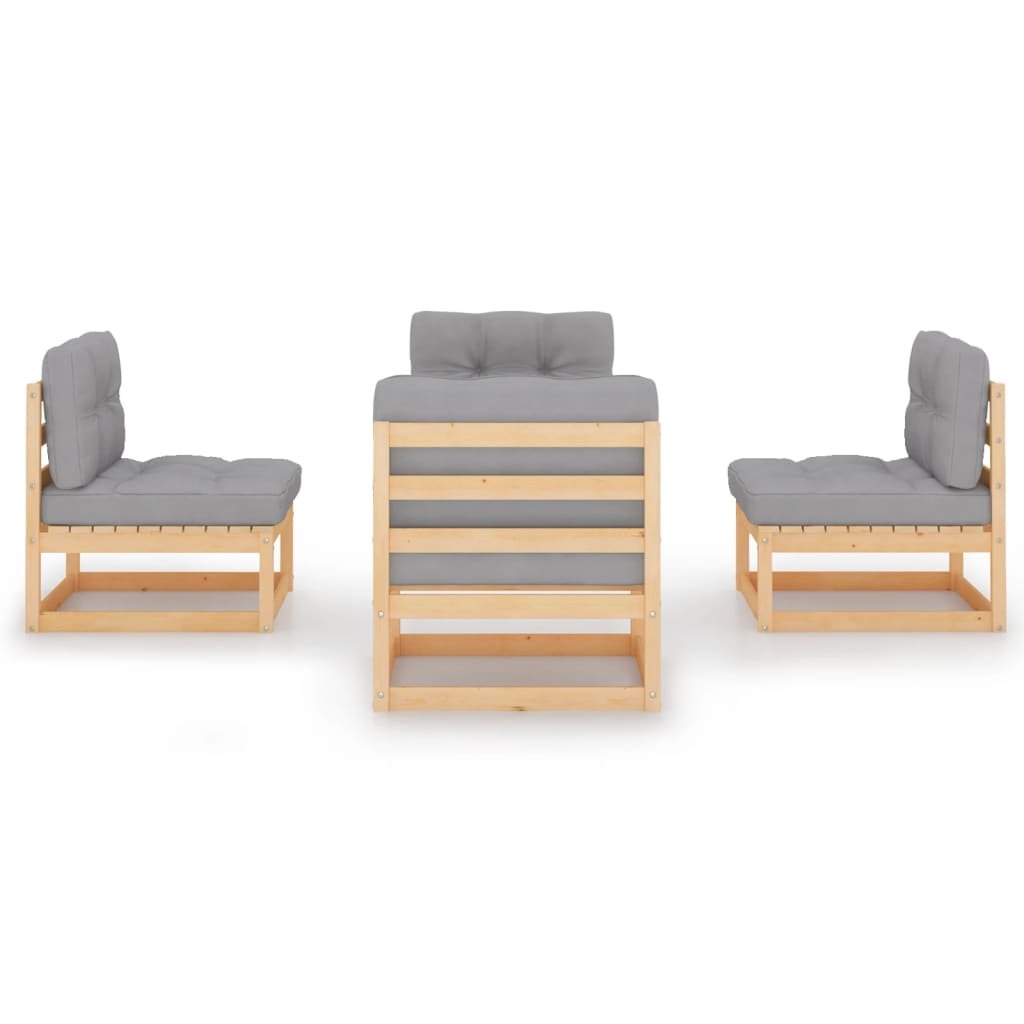 Thumbnail - vidaXL 4-tlg. Garten-Lounge-Set mit Kissen Kiefer Massivholz