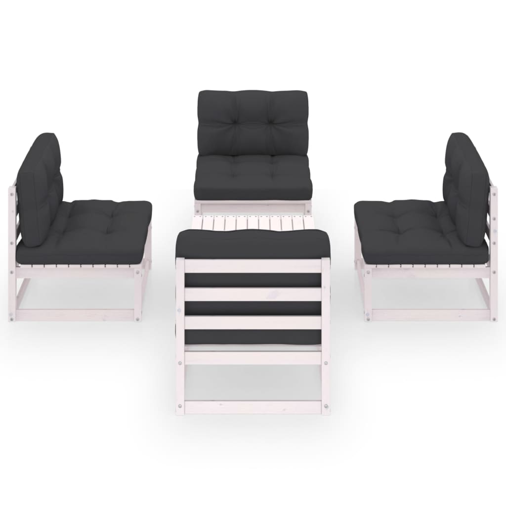 

vidaXL 5-delige Loungeset met kussens massief grenenhout