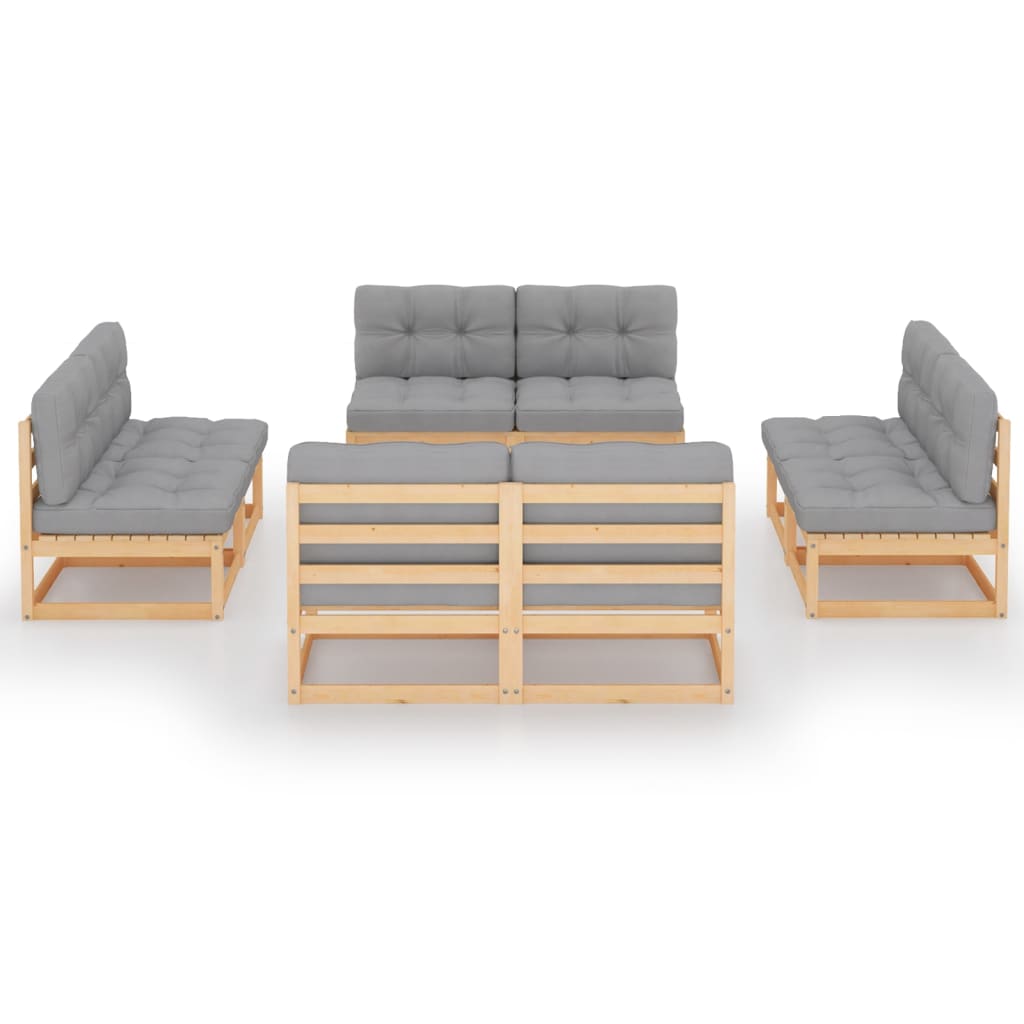 Thumbnail - vidaXL 8-tlg. Garten-Lounge-Set mit Kissen Kiefer Massivholz