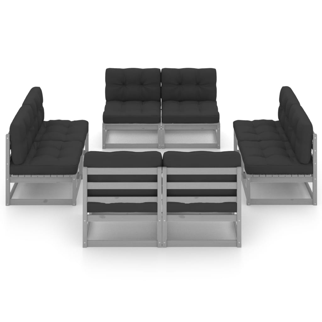 

vidaXL 8-delige Loungeset met kussens massief grenenhout