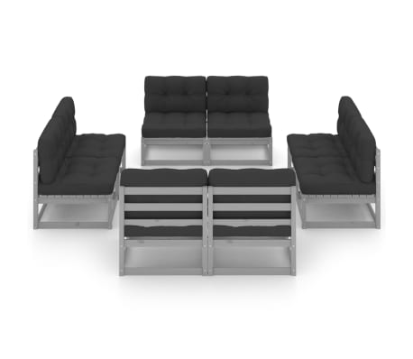 vidaXL Sodo komplektas su pagalvėlėmis, 8 dalių, pu&scaron;ies masyvas