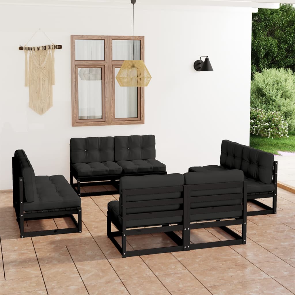 vidaXL Set mobilier de grădină cu perne, 8 piese, lemn masiv de pin vidaXL