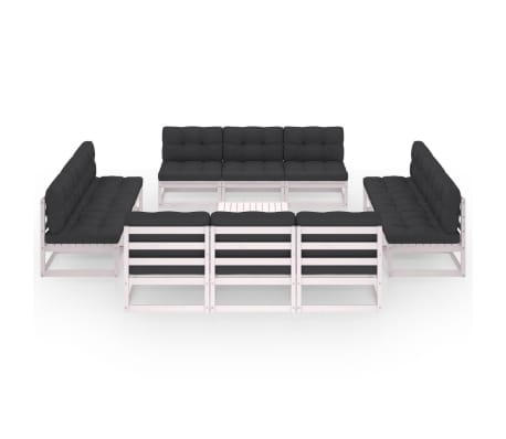 vidaXL Sodo komplektas su pagalvėlėmis, 13 dalių, pu&scaron;ies masyvas