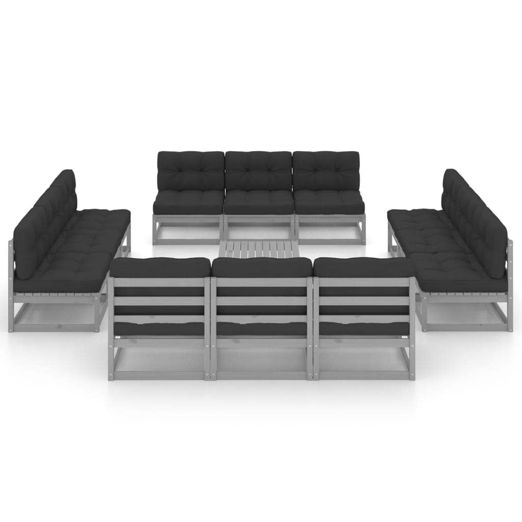 

vidaXL 13-delige Loungeset met kussens massief grenenhout