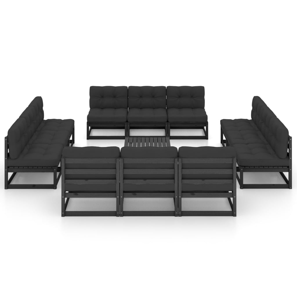 

vidaXL 13-delige Loungeset met kussens massief grenenhout
