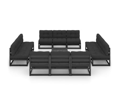 vidaXL Sodo komplektas su pagalvėlėmis, 13 dalių, pu&scaron;ies masyvas