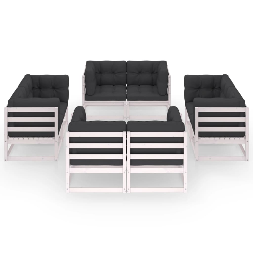 8 Piece Garden Lounge Set with Cushions Solid Pinewood 3076335
