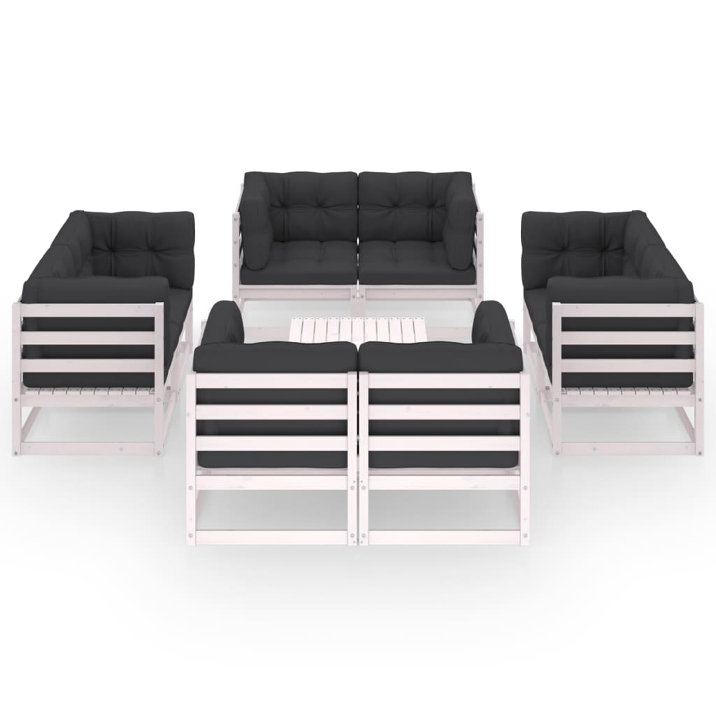 

vidaXL 9-delige Loungeset met kussens massief grenenhout