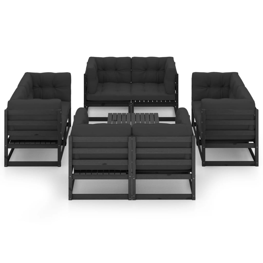 

vidaXL 9-delige Loungeset met kussens massief grenenhout