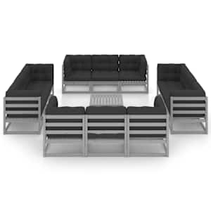 vidaXL Sodo komplektas su pagalvėlėmis, 13 dalių, pu&scaron;ies masyvas