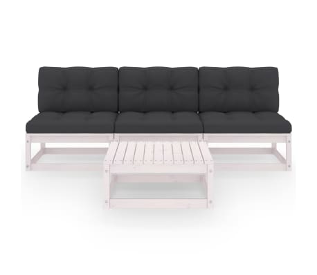 vidaXL Set mobilier de grădină cu perne, 4 piese, lemn masiv de pin