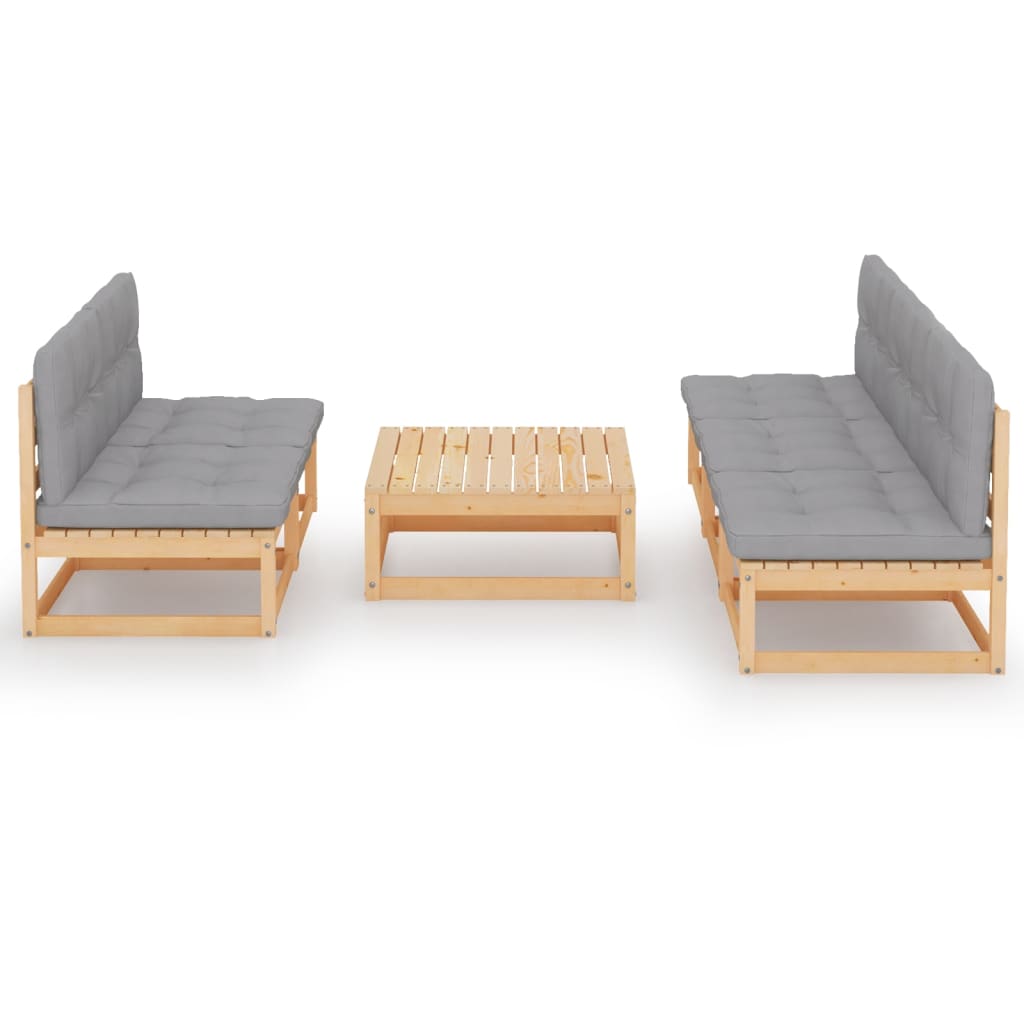 

vidaXL 6-delige Loungeset met kussens massief grenenhout