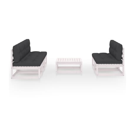 vidaXL 6 r&eacute;szes t&ouml;m&ouml;r fenyőfa kerti &uuml;lőgarnit&uacute;ra p&aacute;rn&aacute;kkal