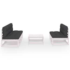 vidaXL 6 r&eacute;szes t&ouml;m&ouml;r fenyőfa kerti &uuml;lőgarnit&uacute;ra p&aacute;rn&aacute;kkal