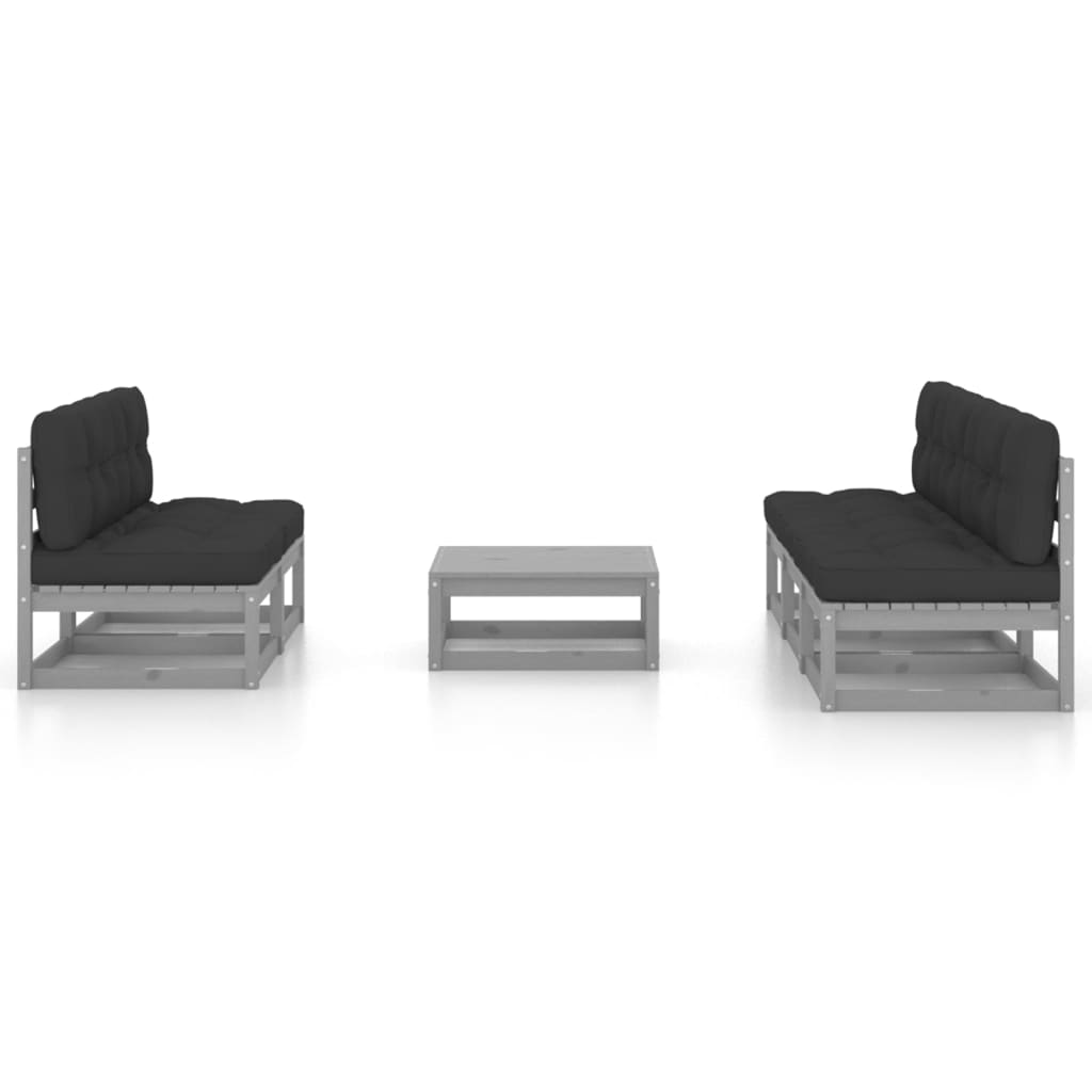 vidaXL 6-delige Loungeset met kussens massief grenenhout afbeelding