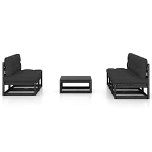 vidaXL 6 r&eacute;szes t&ouml;m&ouml;r fenyőfa kerti &uuml;lőgarnit&uacute;ra p&aacute;rn&aacute;kkal