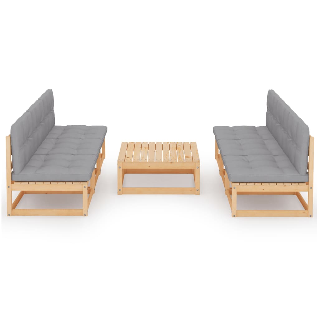 vidaXL 7-delige Loungeset met kussens massief grenenhout afbeelding