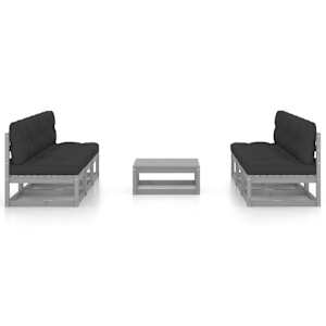 vidaXL Sodo komplektas su pagalvėlėmis, 7 dalių, pu&scaron;ies masyvas