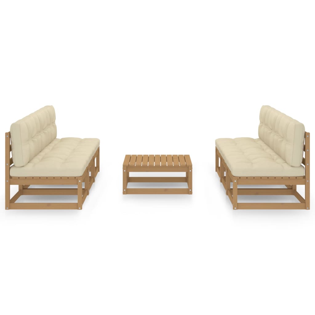

vidaXL 7-delige Loungeset met kussens massief grenenhout