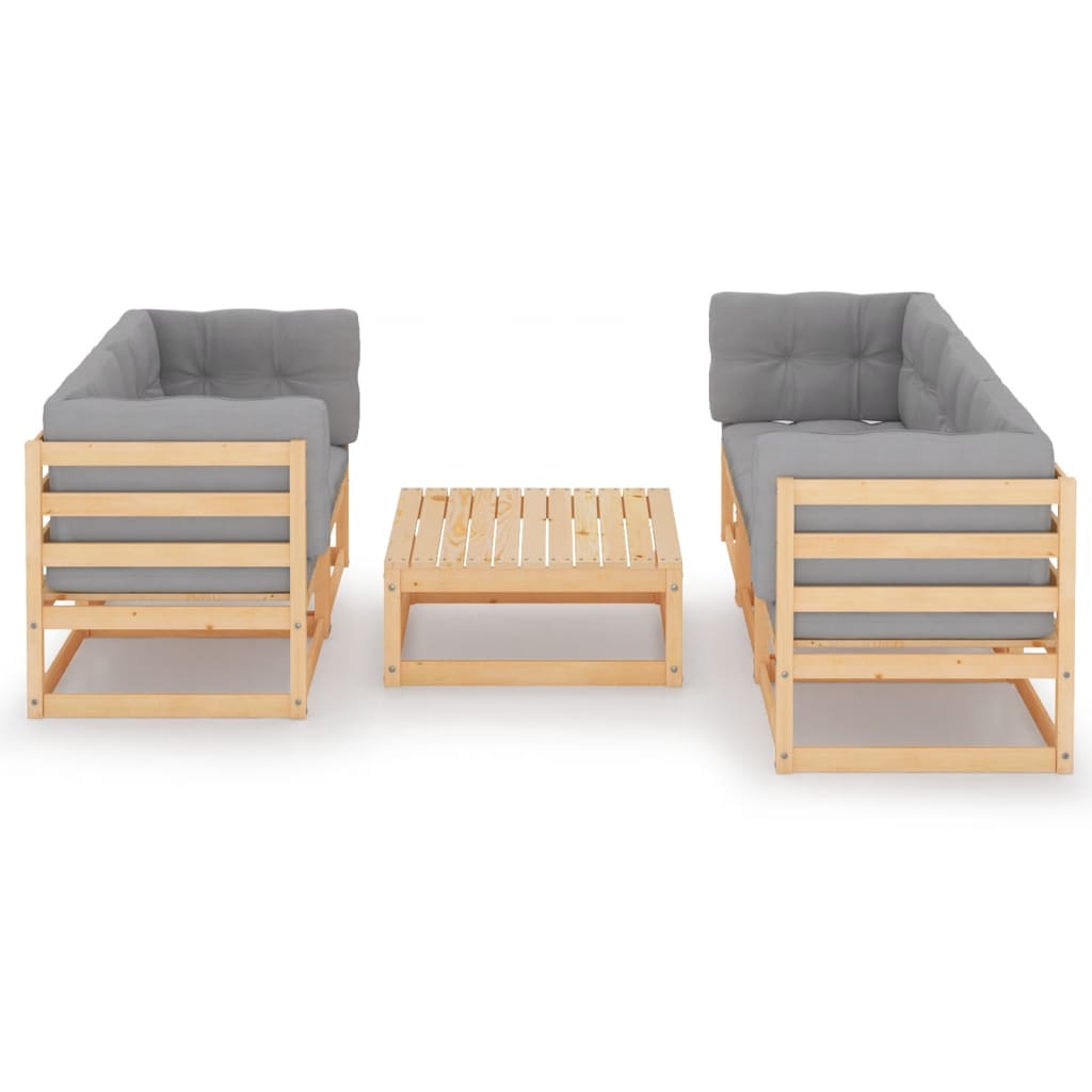 Thumbnail - vidaXL 6-tlg. Garten-Lounge-Set mit Kissen Kiefer Massivholz