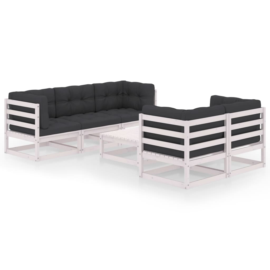 vidaXL 6-tlg. Garten-Lounge-Set mit Kissen Kiefer Massivholz