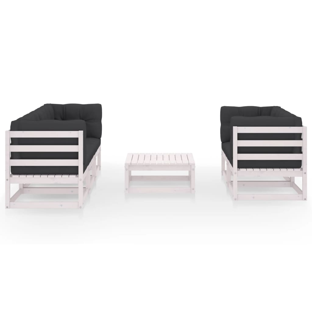 vidaXL 6-delige Loungeset met kussens massief grenenhout afbeelding