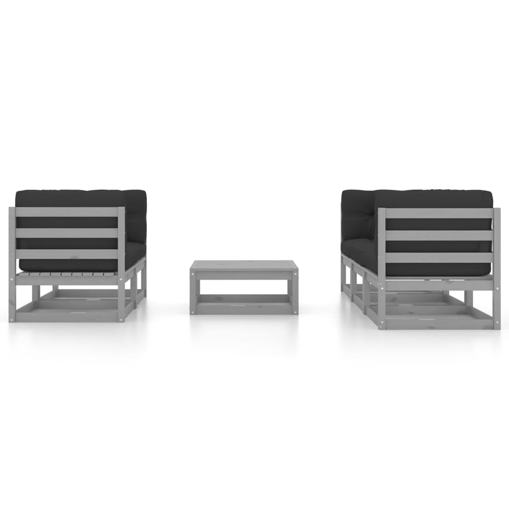 vidaXL 6-delige Loungeset met kussens massief grenenhout afbeelding