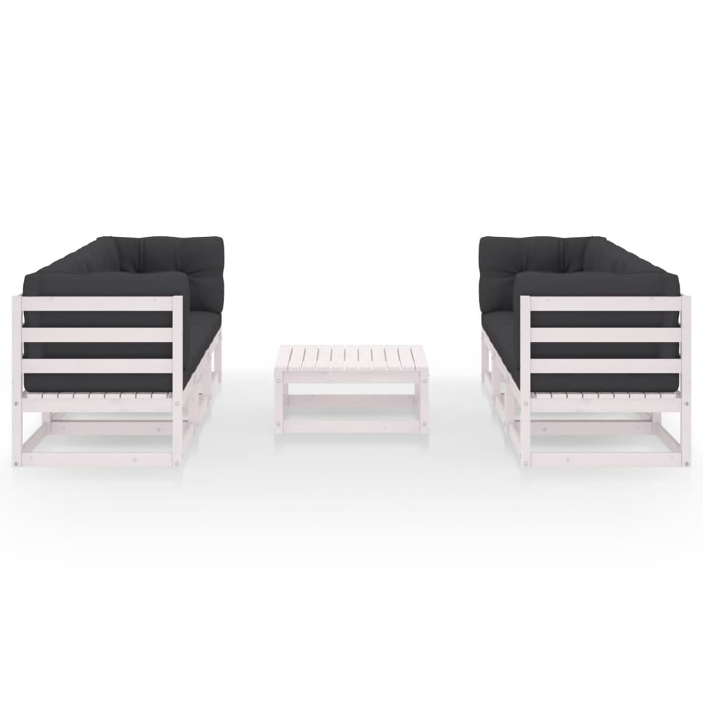 

vidaXL 7-delige Loungeset met kussens massief grenenhout