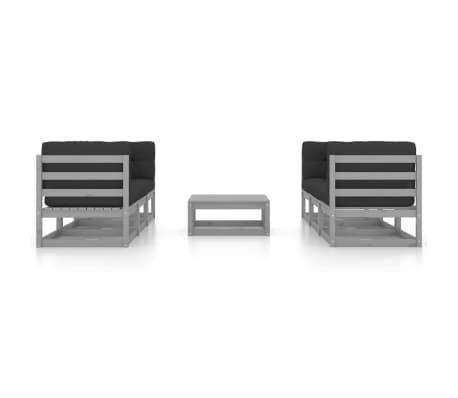 vidaXL Sodo komplektas su pagalvėlėmis, 7 dalių, pu&scaron;ies masyvas