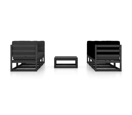 vidaXL Salon de jardin 7 pcs avec coussins Bois de pin massif