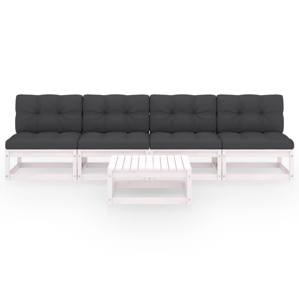 vidaXL 5-tlg. Garten-Lounge-Set mit Kissen Kiefer Massivholz