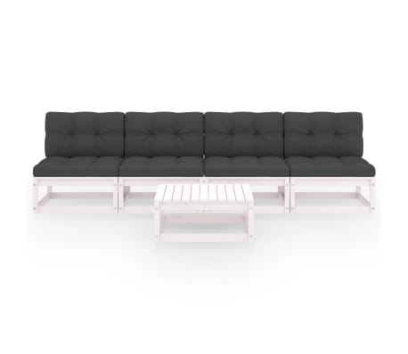 vidaXL 5-tlg. Garten-Lounge-Set mit Kissen Kiefer Massivholz