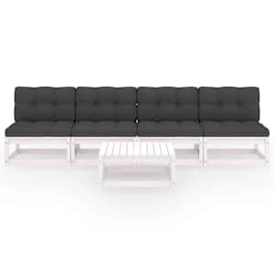 vidaXL Sodo komplektas su pagalvėlėmis, 5 dalių, pu&scaron;ies masyvas