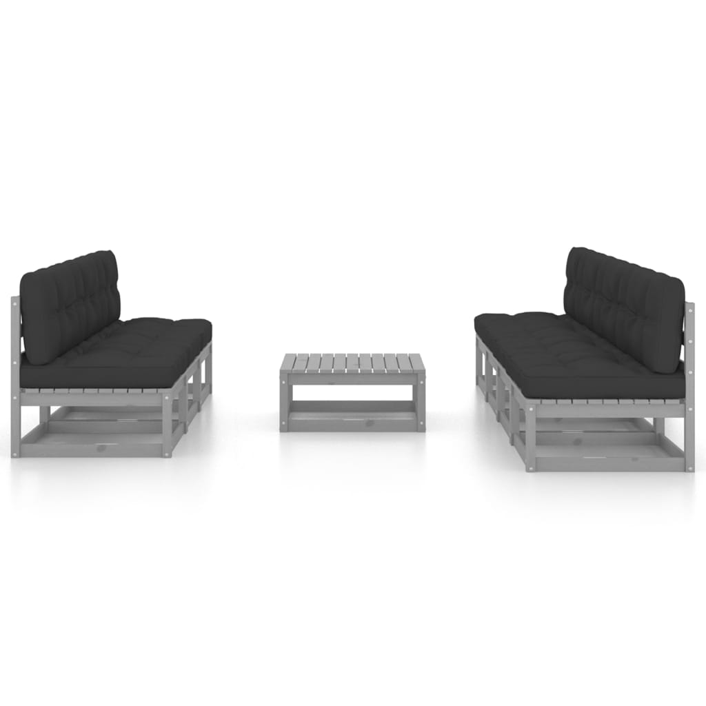 vidaXL 8-delige Loungeset met kussens massief grenenhout afbeelding