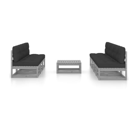 vidaXL Sodo komplektas su pagalvėlėmis, 8 dalių, pu&scaron;ies masyvas